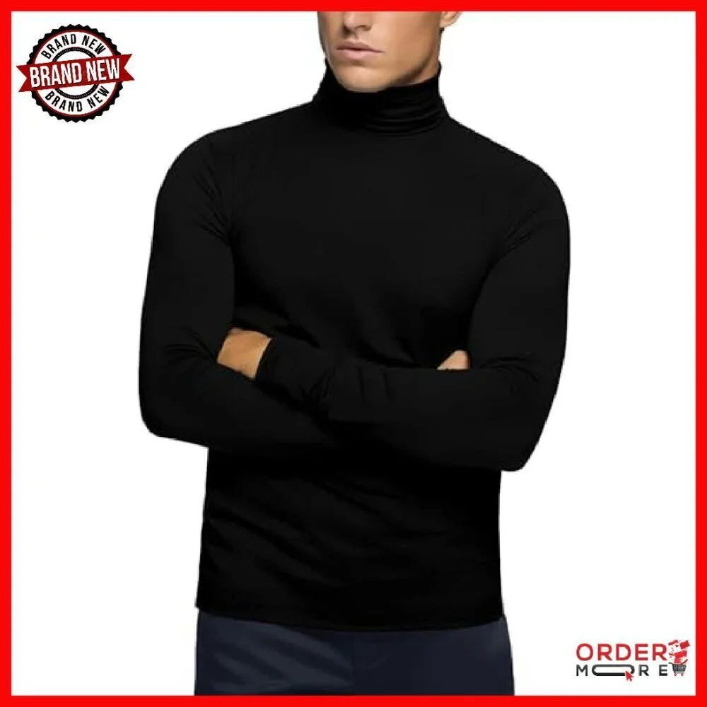 Men's Thermal Turtleneck Baselayer Top Slim Fit Long Sleeve